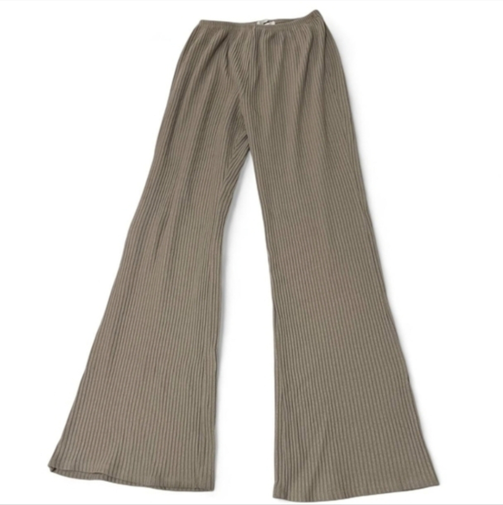 Joah Brown Fitted Mini Flare Pants SOLD OUT Luxe Knit Ribbed RARE GUC - Picture 6 of 6